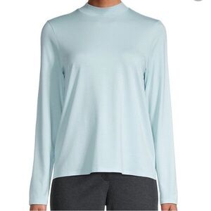 Eileen Fisher Mock Neck Long Sleeve Top in Clearwater